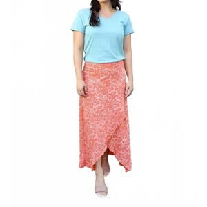 NEW PASSION LILIE maxi wrap skirt in coral
